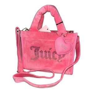 Juicy Couture Pink Lemonade Big Spender Mini Tote Bag Purse Velour NWT